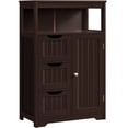 thumbnail image 1 of Yaheetech Wooden Floor Cabinet w/ Multi-Tiers & 3 Drawers, Espresso, 1 of 14