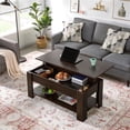 thumbnail image 1 of Yaheetech 47.5in Wooden Lift Top Coffee Table with Hidden Compartment for Living Room, Espresso, 1 of 12