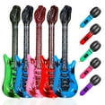 Topekada 10 Pcs Kids Inflatable Guitar and Microphones, Bulk Music Toy