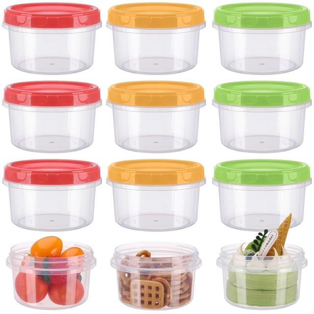 Topekada 12 Pack 8 oz Plastic Containers with Lids, Reusable Heatable ...