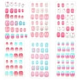thumbnail image 1 of Topekada 120 Pcs Kids Fake Nails Press-on Nails,Pre-glue Full Cover, Glitter Gradient Color Rainbow Short False Nail Art Kits Set for Girls(Multicolor), 1 of 7