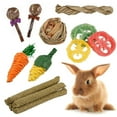 thumbnail image 1 of Topekada 14Pcs Rabbit Toy for Teeth, Bunny Toys, Rabbit Chew Toys, Bunny Chew Toys for Teeth, Loofah Wood Sticks Ball Toys for Rabbits, Guinea Pig, Chinchilla, 1 of 7