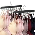 thumbnail image 1 of Topekada 2 Pack Bra Hanger for Closet, Tank Top Hanger, 40 Hooks Capacity Foldable Wood Space Saving Hanger Closet, Organizers and Storage for Dorm and Apartment for Tank Top, Bra, Scarf, 1 of 8
