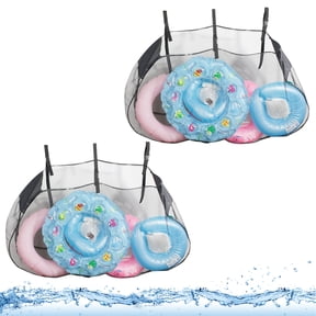 Topekada 2 Pack Heavy Duty Pool Float Storage Net, Floats & Toys Organizer with Sturdy Mesh & Anti-Sagging Support, Toy Storage Mesh for Pool