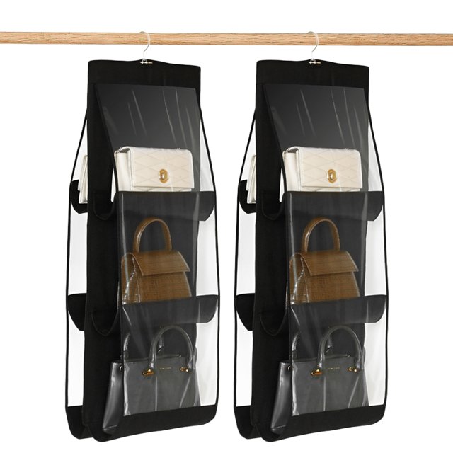 Topekada 2 Pack Purse Organizer Hanger, Purse Hanger Closet 6 Pockets