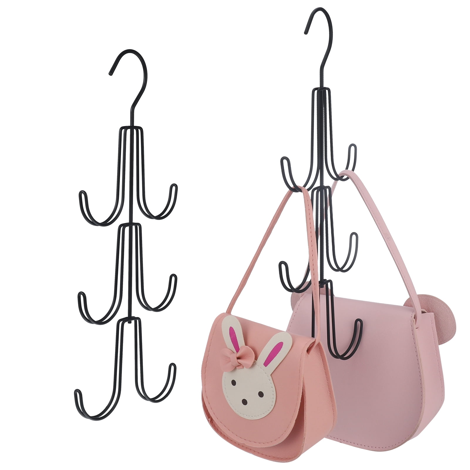 Snagshout  SHANDERBAR 12 Pack Purse Hanger for Closets - Large Closet Rod  Hooks with 90 Degree Design and Unique Twisted Appearance - Ideal for  Hanging Bags, Belts, Scarves, Hats, and Clothes - Black Color.