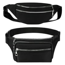 Topekada 2 Pack Waist Pack Bag Fanny Pack for Men and Women, Hip Bum Bag with Adjustable Strap for Outdoors Workout Traveling Casual Running Hiking Cycling