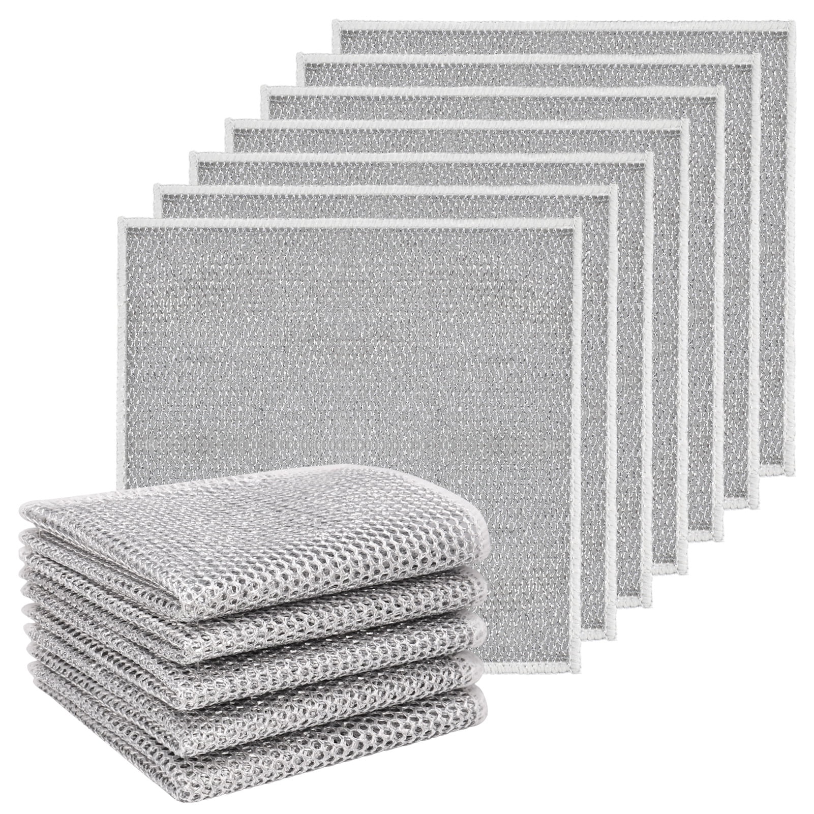 Wire Dishwashing Rags - 3 Pack, Non-Scratch For Pots, Pans, Stovetops & Counters (20x20cm)