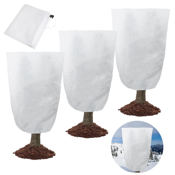 Topekada 3 Pack Plant Covers Freeze Protection, Large 71" x 47" Winter Plant Frost Covers with Zipper Drawstring Reusable Warm Blanket Jacket for Plants Shrub Fruit Trees(Large x3)