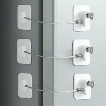Topekada 3 Pack Refrigerator Lock with Keys, Cabinets Locks Freezer Lock Door Lock for Toddler, Child, Multi-Purpose Baby Kid Safety Deep Freezer Fridge Lock with a Key