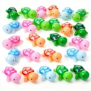 Topekada 30 Pcs Mini Resin Turtle Refrigerator Magnets, Strong Colorful Fridge Magnets, Decorative Magnets for Fridge Locker Whiteboard Kitchen Office Classroom Decor