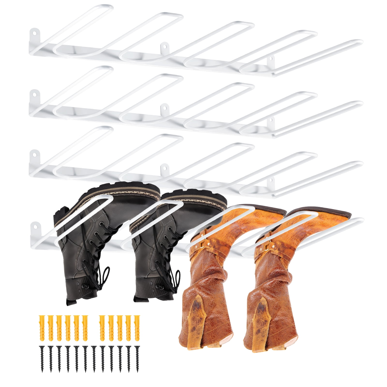 Topekada 4 Pcs Hanging Boot Rack, Wall Mount Wader Hangers, Heavy Duty 