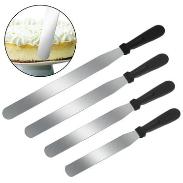 Topekada 4 Set Offset Spatula For Frosting,6 8 10 12 Inch Straight Cake Icing Spatula,Stainless Steel Icing Spreader Knife, Decorating Offset Icing Spatula Cake Scraper Smoother