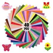 Topekada 40 Colors 12*12 inch Large Felt Fabric Sheets, Thicken Pre Cut Quilt Squares Assorted Patchwork Sewing DIY Craft for Kids School Projects(12*12'')