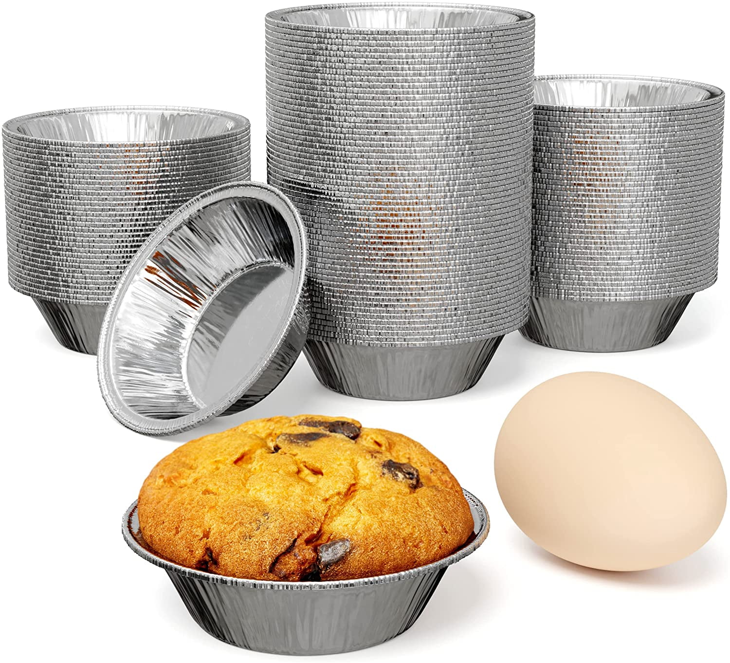 Topekada 50 Pack 6 inch Disposable Small Pie Pans,Aluminum Foil Pie Tins,Tart Pans Small Aluminum Pie Plates Plates Baking Foil Pans for Pizza Pies Quiche(6 in)