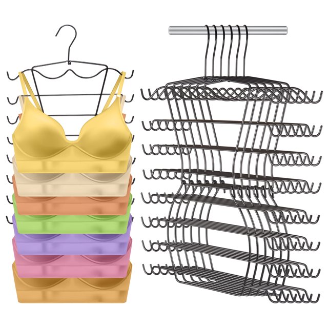 Topekada 6 Pack Bra Hangers, 8 Tier Tank Top Clothes Hanger Space Saver