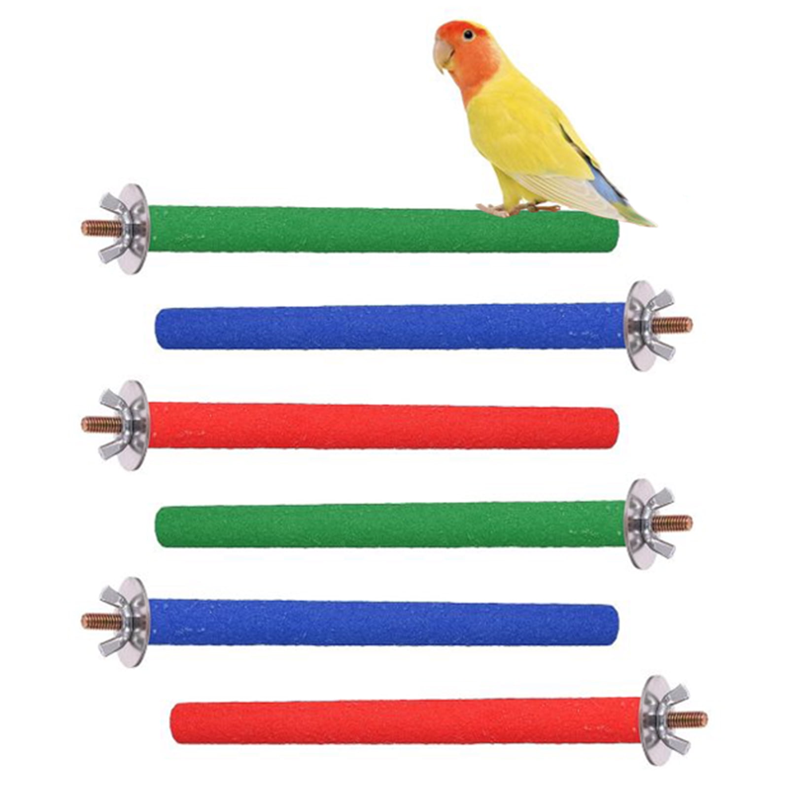 Topekada 6 Pcs 8in Parakeet Perchs,Wooden Bird Perch Stand,Parrot