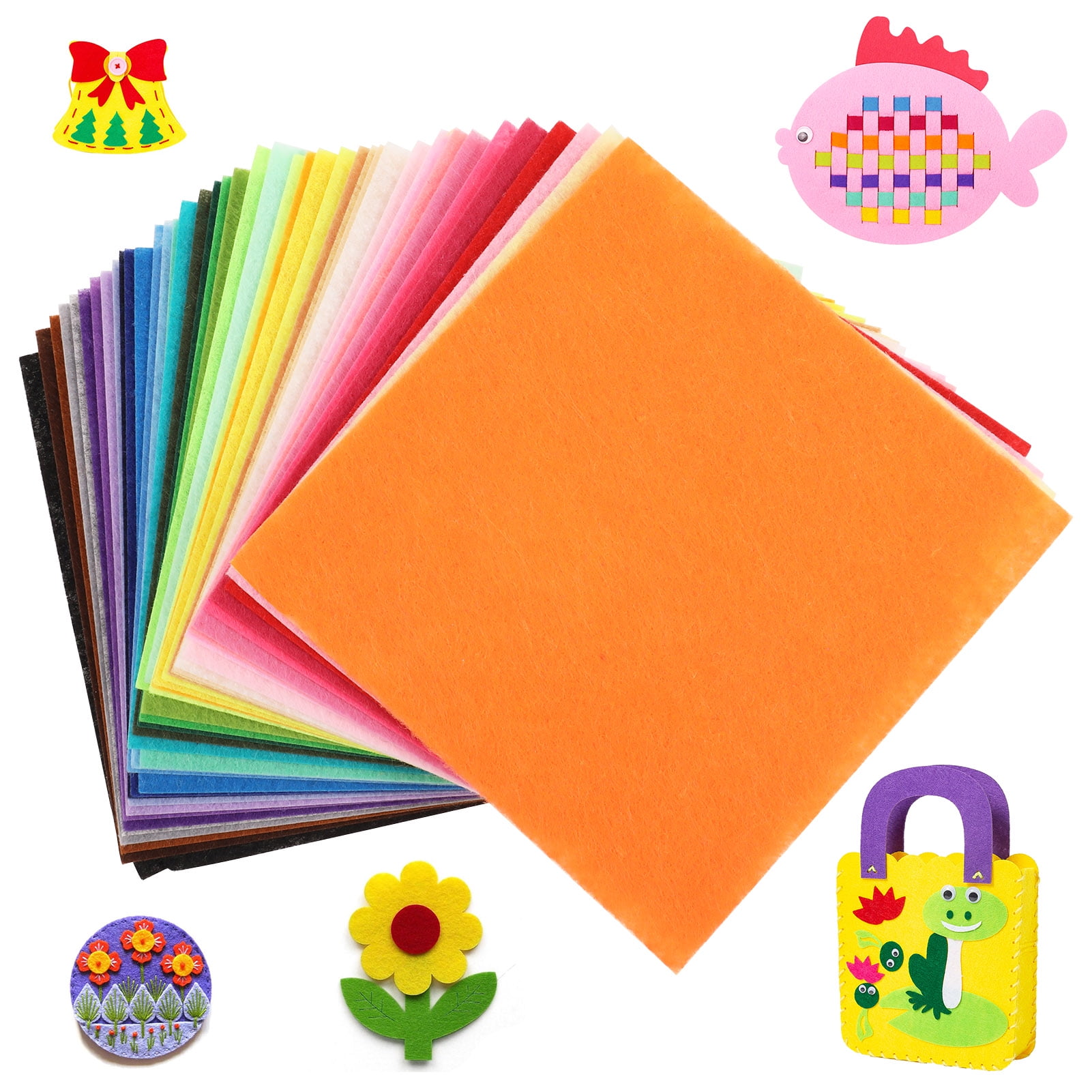 Felt Squares, Misscrafts 48pcs 8 x 12 1mm Thick Soild Felt Fabric Sheet Nonwoven Assorted Colors Patchwork Pack for DIY Craft Patchwork Sewing