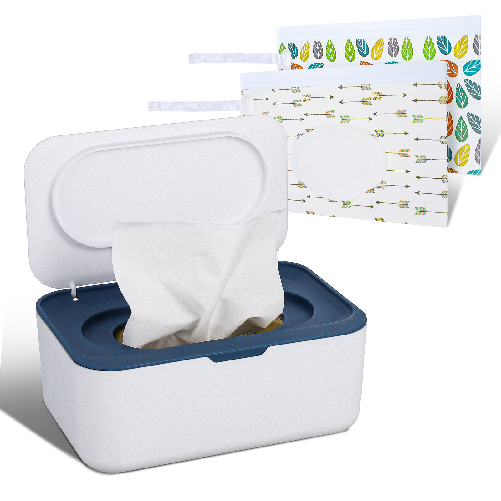 skpabo Baby Wipes Dispenser, Wipe Holder With Lids Diaper Wipes Case