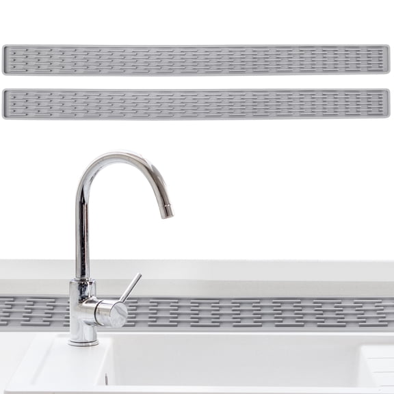 Topekada Silicone Sink Splash Guards, Narrow Kitchen Sink Faucet Mat, 27 Inch Longer Edge Protectors & Draining Mat for Kitchen, Bathroom, Living Room