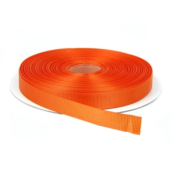 Topenca Supplies 1/2 Inches x 50 Yards Double Face Solid Grosgrain Ribbon Roll, Orange