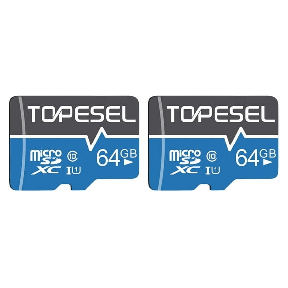 Topesel TF-B-tf card microSDXC Memory Card with Adapter, 2Pack/64GB
