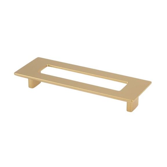 Topex Design 8-107001280903 128 mm Rectangular Slotted Cabinet Pull with Hole - Matte Brass