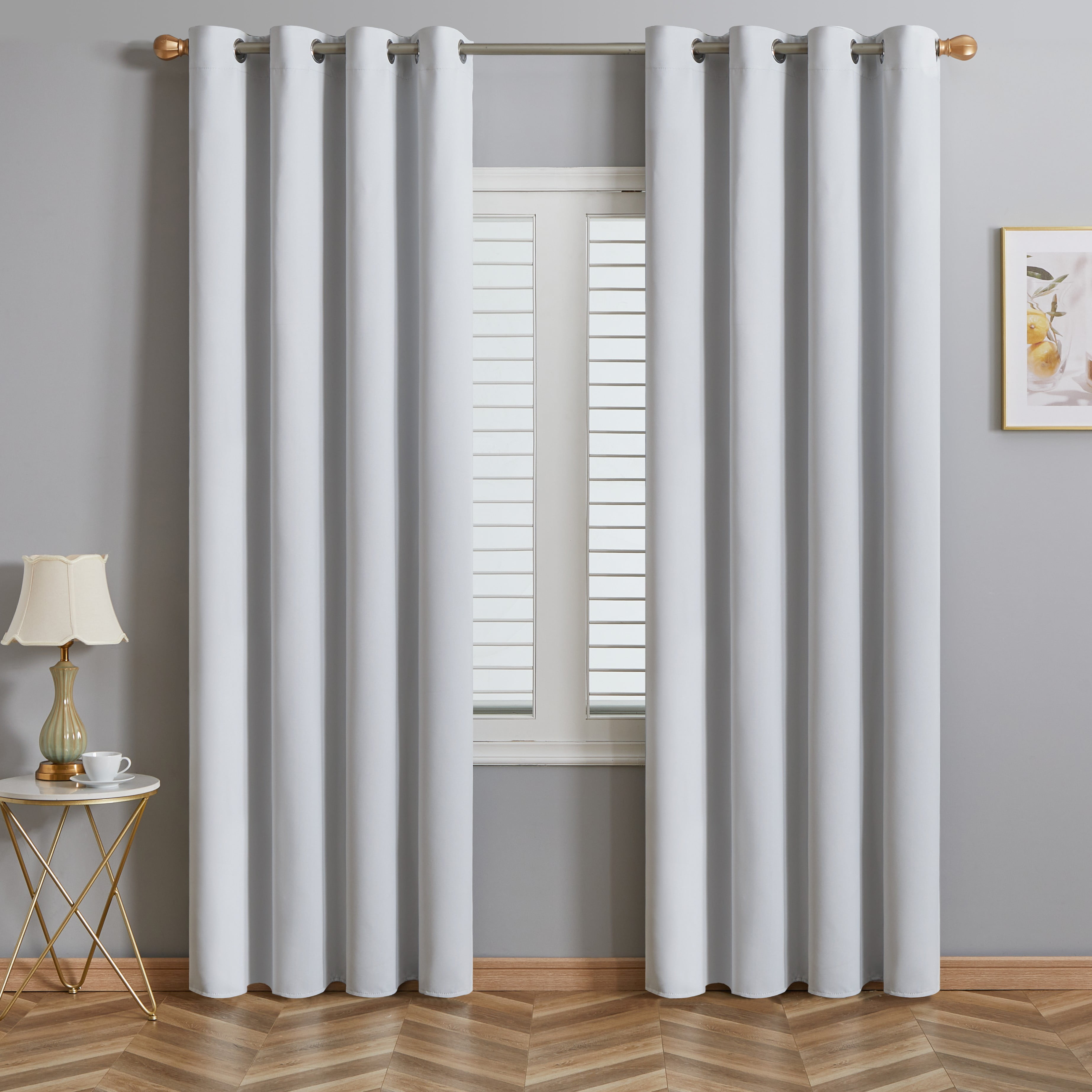 Topfinel 100 Blackout Curtains 45 inch Long for Bedroom Living Room Solid Color Grommet Home