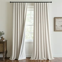 Topfinel 100% Blackout Curtains,Thermal Insulated Linen Back Tab Drapes with Hooks,Beige Rod Pocket Window Drapes for Dining Room Living Room Bedroom,52x84 inch,Set of 2