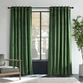thumbnail image 1 of Topfinel 100% Blackout Luxury Velvet Curtain, 108 Inches Long Rod Pocket Back Thermal Insulated Noise Reduce Curtains for Living room Bedroom, 2 Panels,52 x 108 Inch,Moss Green, 1 of 7