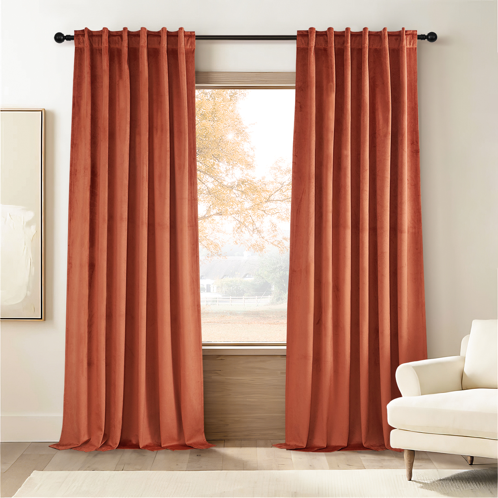 Topfinel 100 Blackout Luxury Velvet Curtain, 95 inches Long Rod Pocket