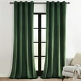 thumbnail image 1 of Topfinel 100% Blackout Luxury Velvet Grommet Back Curtains, Moss Green, 52 x 84 Inch, 2 Panels, 1 of 12