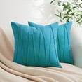 thumbnail image 1 of Topfinel Decorative Square Throw Soft Pillow Cover,Hand-Made Throw Pillow Cases Soft Particles Velvet Solid Cushion Covers for Couch Bedroom Car, 20 x 20 inch,Pack of 2, Teal, 1 of 8