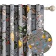 thumbnail image 1 of Topfinel Fancy Hummingbird Patterned Curtain,Grey Curtains for Living Room, Thermal Insulated Blackout Curtains for Bedroom, Floral Vintage Lemon Curtains 84 inch Length 2 Panels Set, 1 of 11