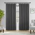 Topfinel Faux Linen Textured Heavy Curtains Blackout Thermal Insulated ...