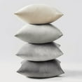 thumbnail image 1 of Top Fine Velvet Soft Solid Decorative Square Throw Pillow Covers Set Cushion Case for Spring Sofa Bedroom 16x16 Inch,Grey,Set of 4, 1 of 7