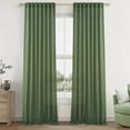 thumbnail image 1 of Topfinel Linen Curtains 108 Inch Long for Bedroom Living Room, Soft Linen Textured Window Drapes Semi Sheer Light Filtering Rod Pocket Back Tab Drapes, Olive green 2 Panels, 1 of 8