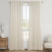 Topfinel Linen Curtains 84 Inch Long for Bedroom Living Room, Soft Linen Textured Window Drapes Semi Sheer Light Filtering Rod Pocket Back Tab Drapes, Birch 2 Panels