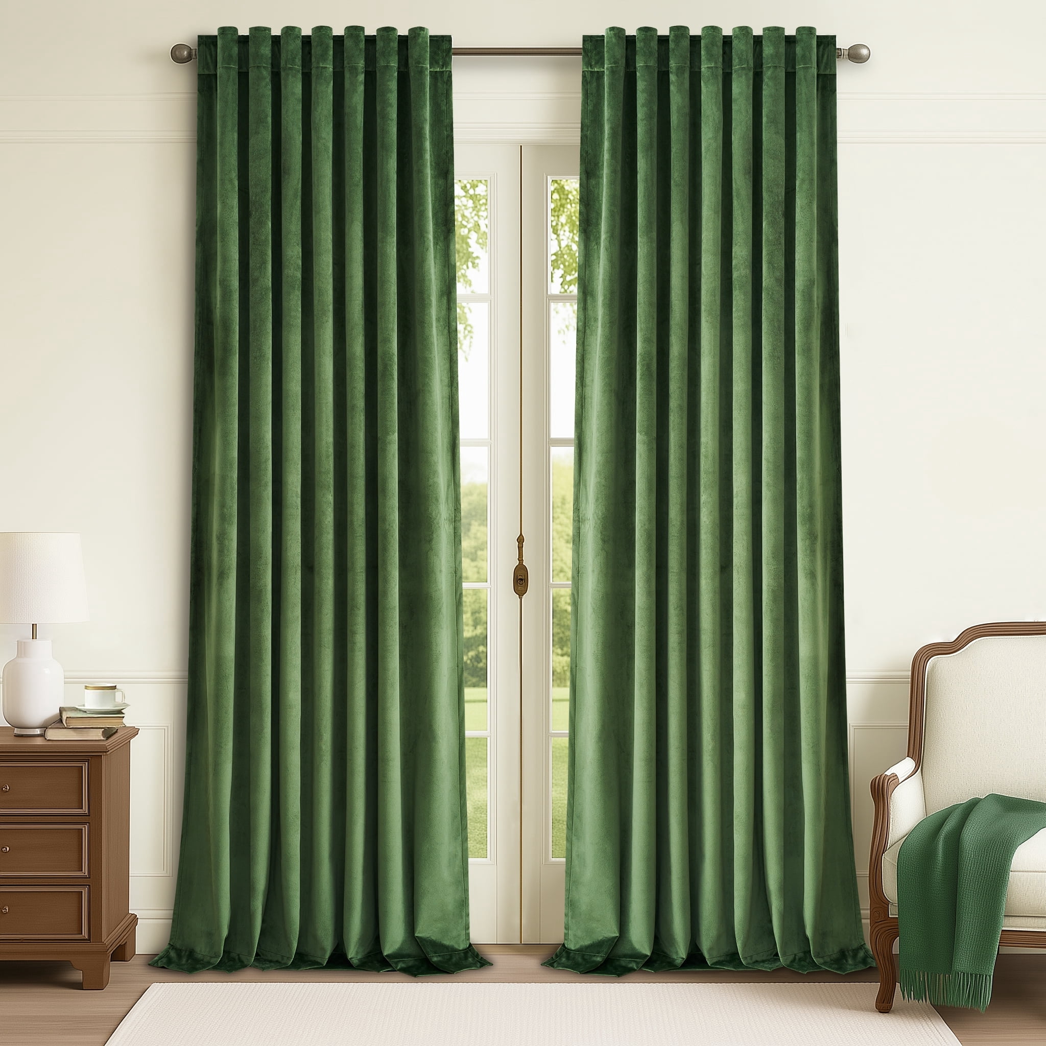 Green Velvet Blackout Curtainsnull