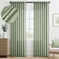 thumbnail image 1 of Topfinel SageGreen Linen Curtains 90 Inch Long for Living Room,Back Tab Light Filtering Drape with Hooks,Semi Sheer Lightweight Curtains for Bedroom,Set of 2, 1 of 7