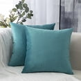 thumbnail image 1 of Topfinel Square Throw Pillow Cover Velvet Decorative Solid for Car Bedroom Coach as Gift, 18 x 18 inch, Teal, 1 of 6