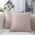 thumbnail image 1 of Topfinel Square Throw Pillow Cover Velvet Decorative Solid for Car Bedroom Coach as Gift, 20 x 20 inch, Pink, 1 of 6