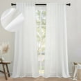 thumbnail image 1 of Topfinel White Linen Curtains 108 Inches Long for Living Room,Back Tab Light Filtering Drape with Hooks,Semi Sheer Lightweight Curtains for Bedroom,Set of 2, 1 of 8