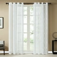 thumbnail image 1 of Topfinel White Sheer Curtains 90 inch Long Geometric White Embroidered Diamond Grommet Window Curtains for Living Room Bedroom,Tulle Window Drapes, Light Weight Soft Boho Curtains,54x90 inch,2 Panels, 1 of 7