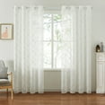 thumbnail image 1 of Topfinel White Sheer Curtains 96 inch Long Cream Embroidered Grommet Window Curtains for Living Room Bedroom, Tulle Window Drapes, Semi Transparent Voile Boho Curtains,52 x 96 inch,2 Panels, 1 of 7