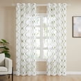 thumbnail image 1 of Topfinel White Sheer Curtains 96 inch Long Geometric SageGreen Embroidered Diamond Grommet Window Curtains for Living Room Bedroom,Tulle Window Drapes, Light Soft Boho Curtains,54x96 inch,2 Panels, 1 of 8