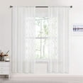 thumbnail image 1 of Topfinel White Sheer Curtains for Living Room Bedroom Voile Drapes Diamond Embroidered Rod Pocket Window Treatments,Tulle Window Drapes Boho Curtains, 54 x 72 inch,2 Panels, 1 of 8