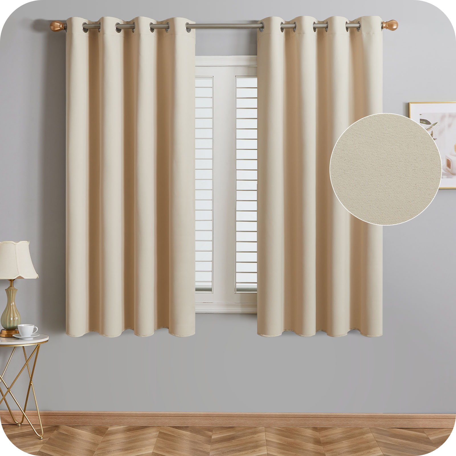 Topfinel Window Curtain Simple Solid Color 95 Blackout Grommet Curtain