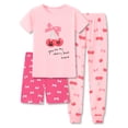 thumbnail image 1 of Topgal 3 Pieces Girls Cotton Pajamas Set Sung Fit Comfort Sleepwear for Little Kids Pink Cherry Sleepover PJ Size 5T, 1 of 7