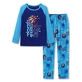 thumbnail image 1 of Topgal Boys Basketball Pajamas Trendy Sky Blue Raglan Long Sleeve Pants Hoop Mode Big Kid 2PC Loungewear Pjs Size 16, 1 of 7
